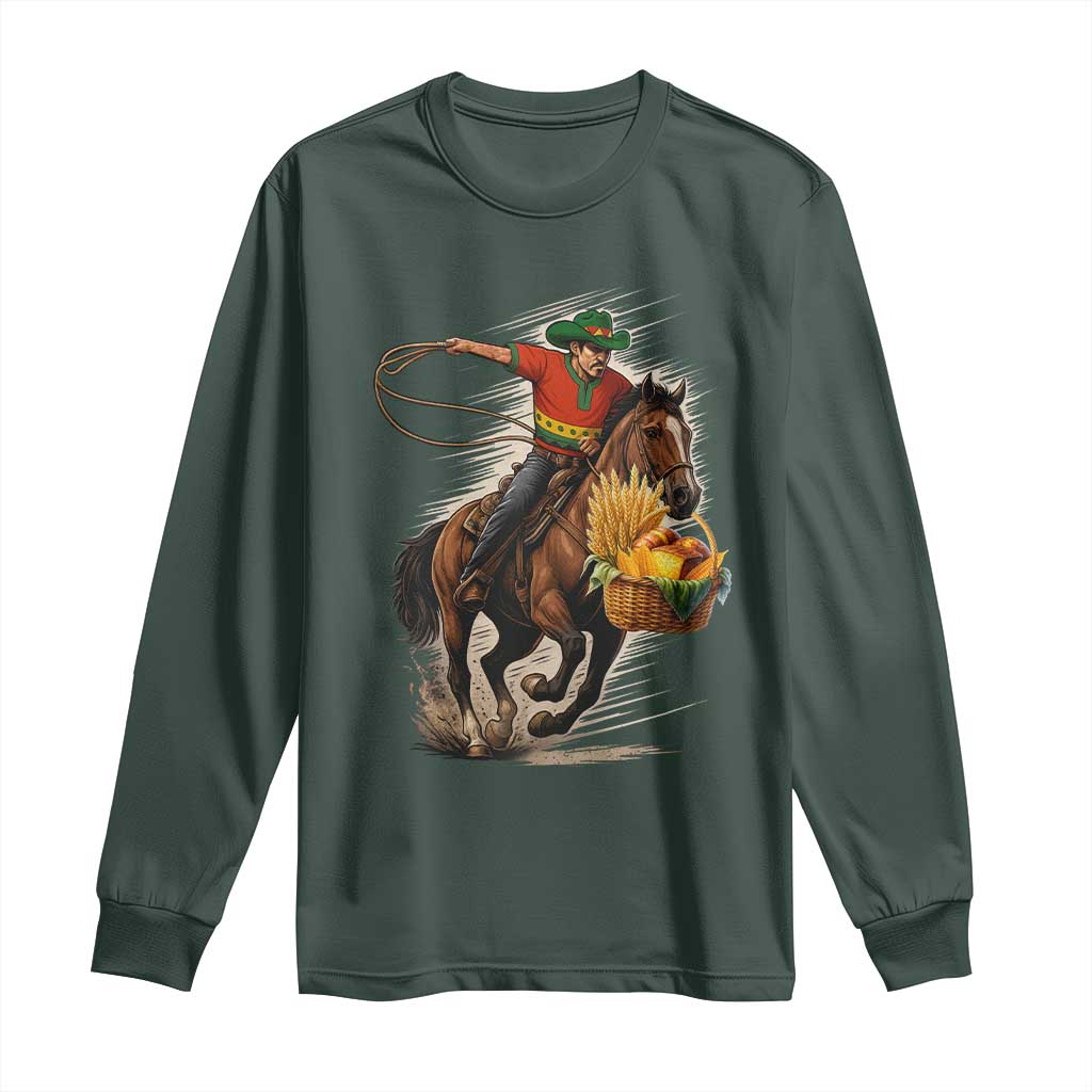 Kwanzaa Cowboy Long Sleeve Shirt Funny African American Festival Gift TS12 Dark Forest Green Print Your Wear