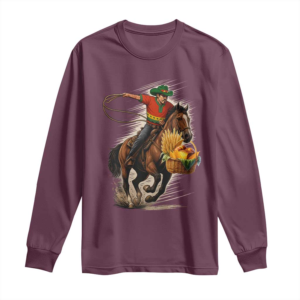 Kwanzaa Cowboy Long Sleeve Shirt Funny African American Festival Gift TS12 Maroon Print Your Wear