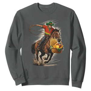 Kwanzaa Cowboy Sweatshirt Funny African American Festival Gift TS12 Dark Heather Print Your Wear