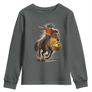 Kwanzaa Cowboy Youth Sweatshirt Funny African American Festival Gift TS12 Dark Heather Print Your Wear