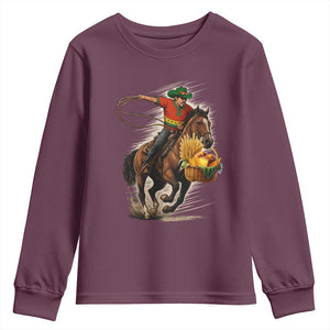 Kwanzaa Cowboy Youth Sweatshirt Funny African American Festival Gift TS12 Maroon Print Your Wear