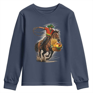 Kwanzaa Cowboy Youth Sweatshirt Funny African American Festival Gift TS12 Navy Print Your Wear