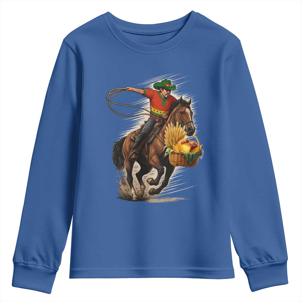 Kwanzaa Cowboy Youth Sweatshirt Funny African American Festival Gift TS12 Royal Blue Print Your Wear