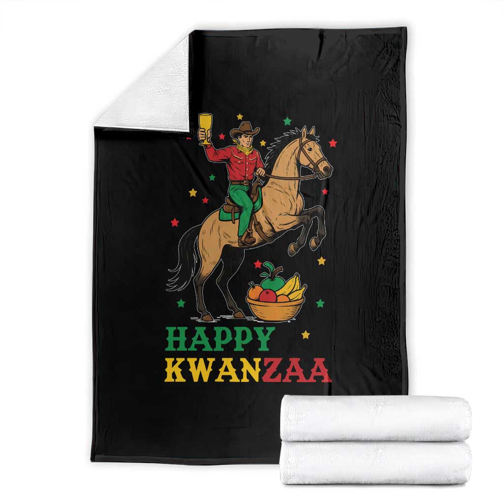 Happy Kwanzaa Cowboy Throw Blanket Funny African Holiday Gift - Print Your Wear
