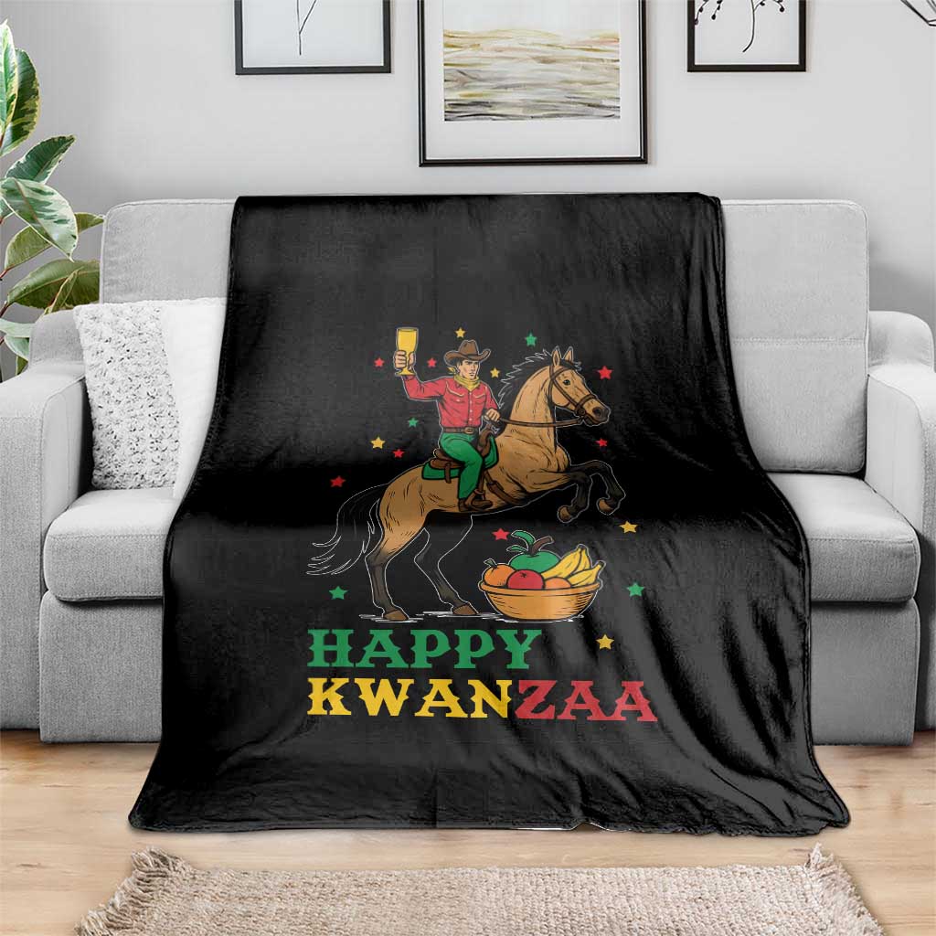Happy Kwanzaa Cowboy Throw Blanket Funny African Holiday Gift - Print Your Wear