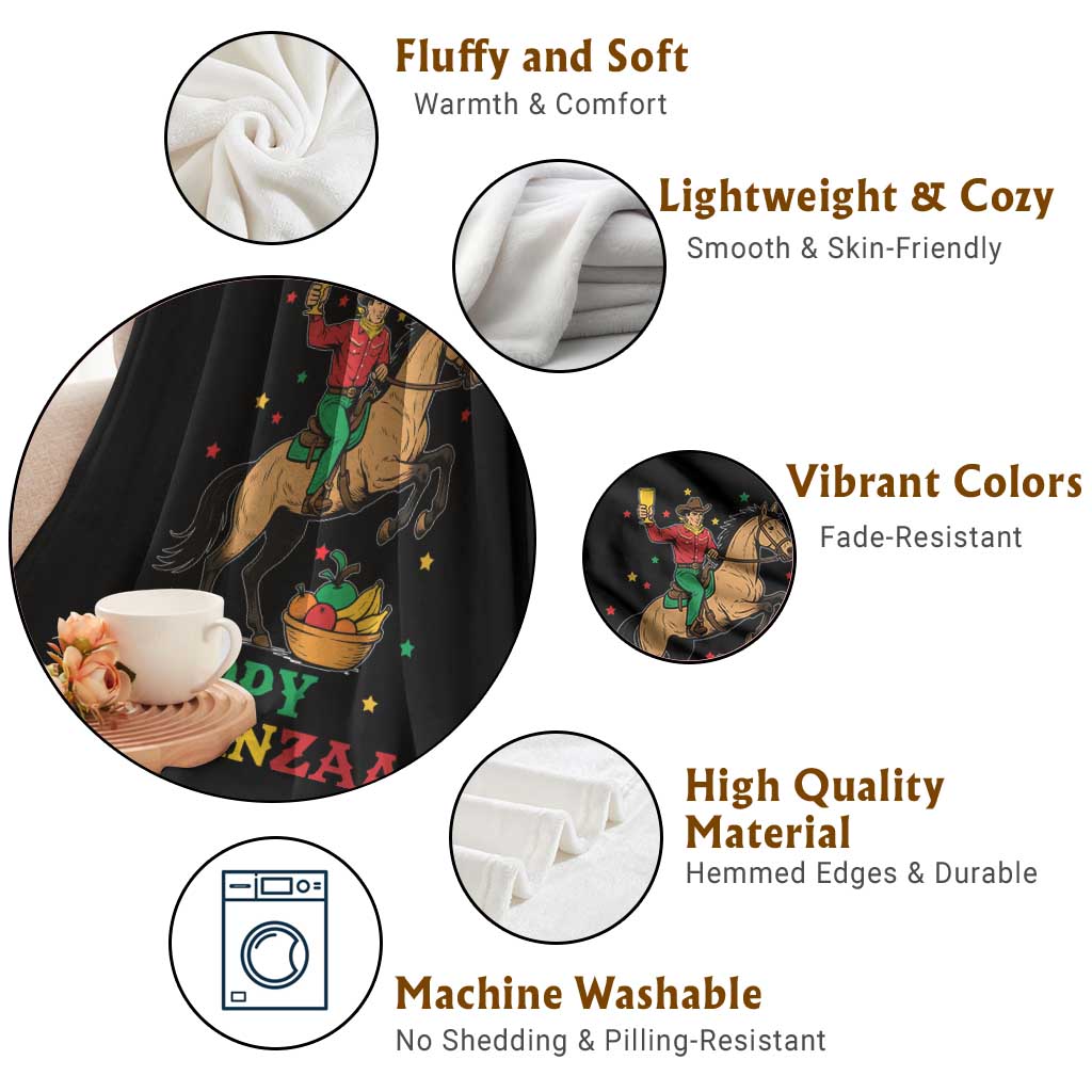 Happy Kwanzaa Cowboy Throw Blanket Funny African Holiday Gift - Print Your Wear