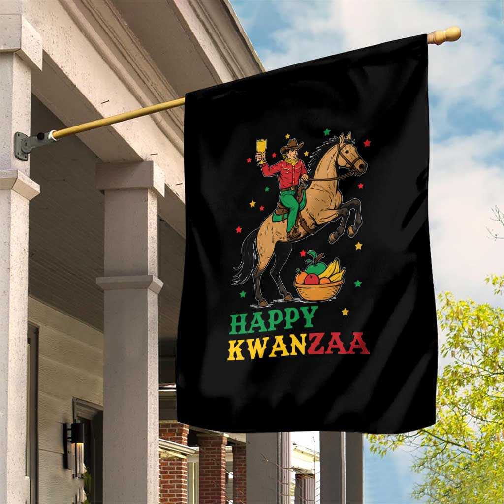 Happy Kwanzaa Cowboy Garden Flag Funny African Holiday Gift - Print Your Wear