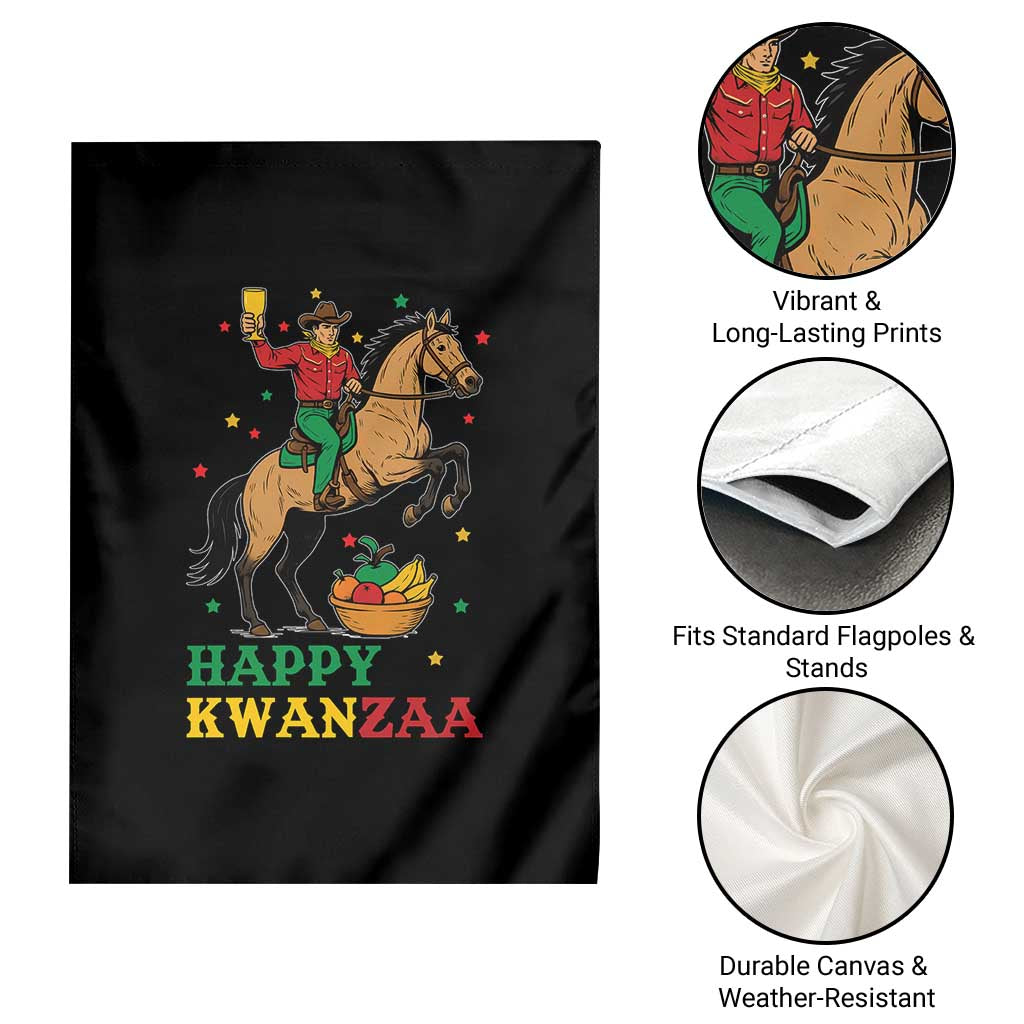 Happy Kwanzaa Cowboy Garden Flag Funny African Holiday Gift - Print Your Wear