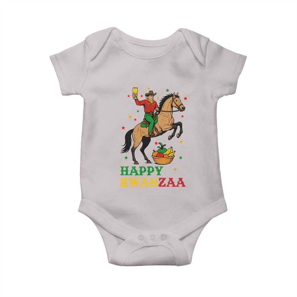Happy Kwanzaa Cowboy Baby Onesie Funny African Holiday Gift TS12 Ice Gray Print Your Wear