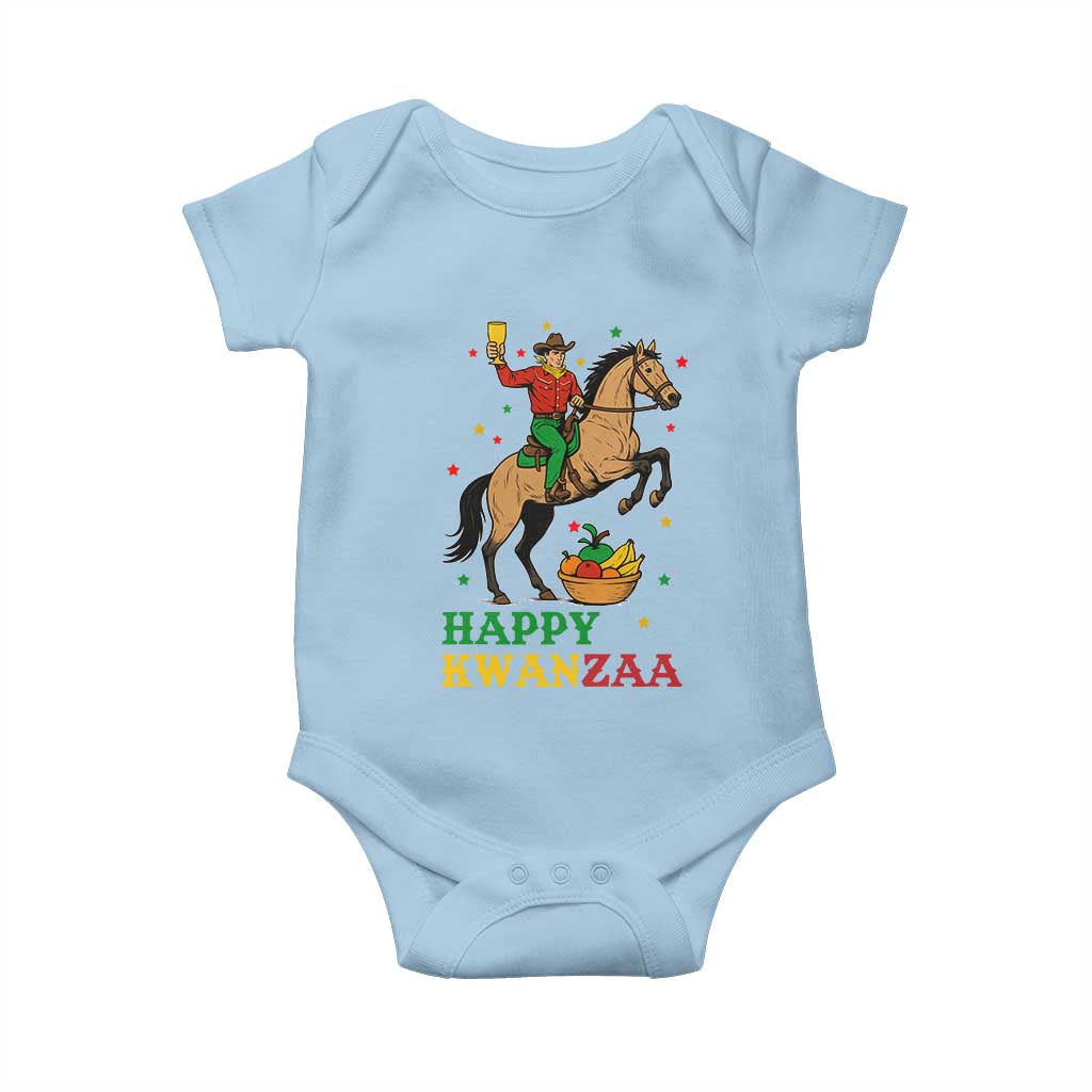 Happy Kwanzaa Cowboy Baby Onesie Funny African Holiday Gift - Print Your Wear