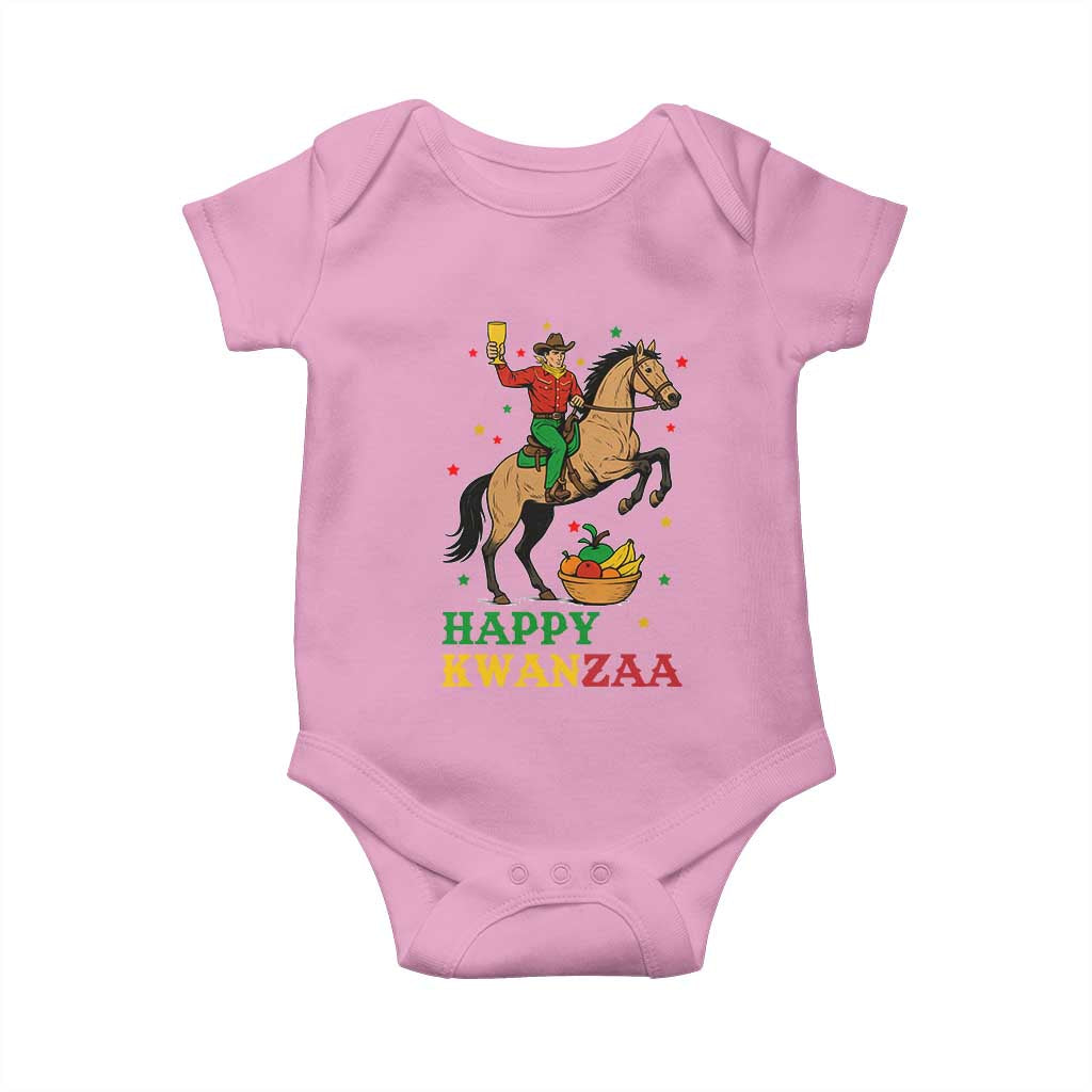 Happy Kwanzaa Cowboy Baby Onesie Funny African Holiday Gift TS12 Light Pink Print Your Wear