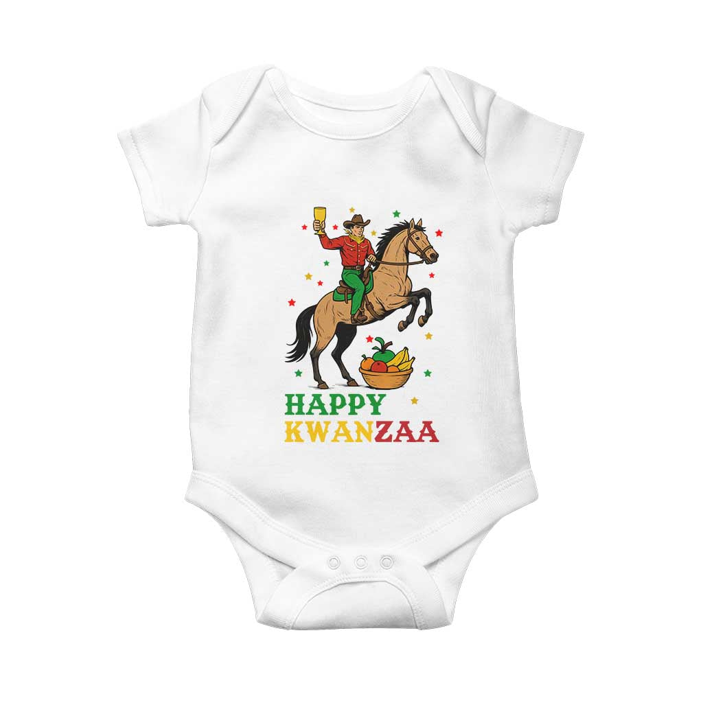 Happy Kwanzaa Cowboy Baby Onesie Funny African Holiday Gift - Print Your Wear