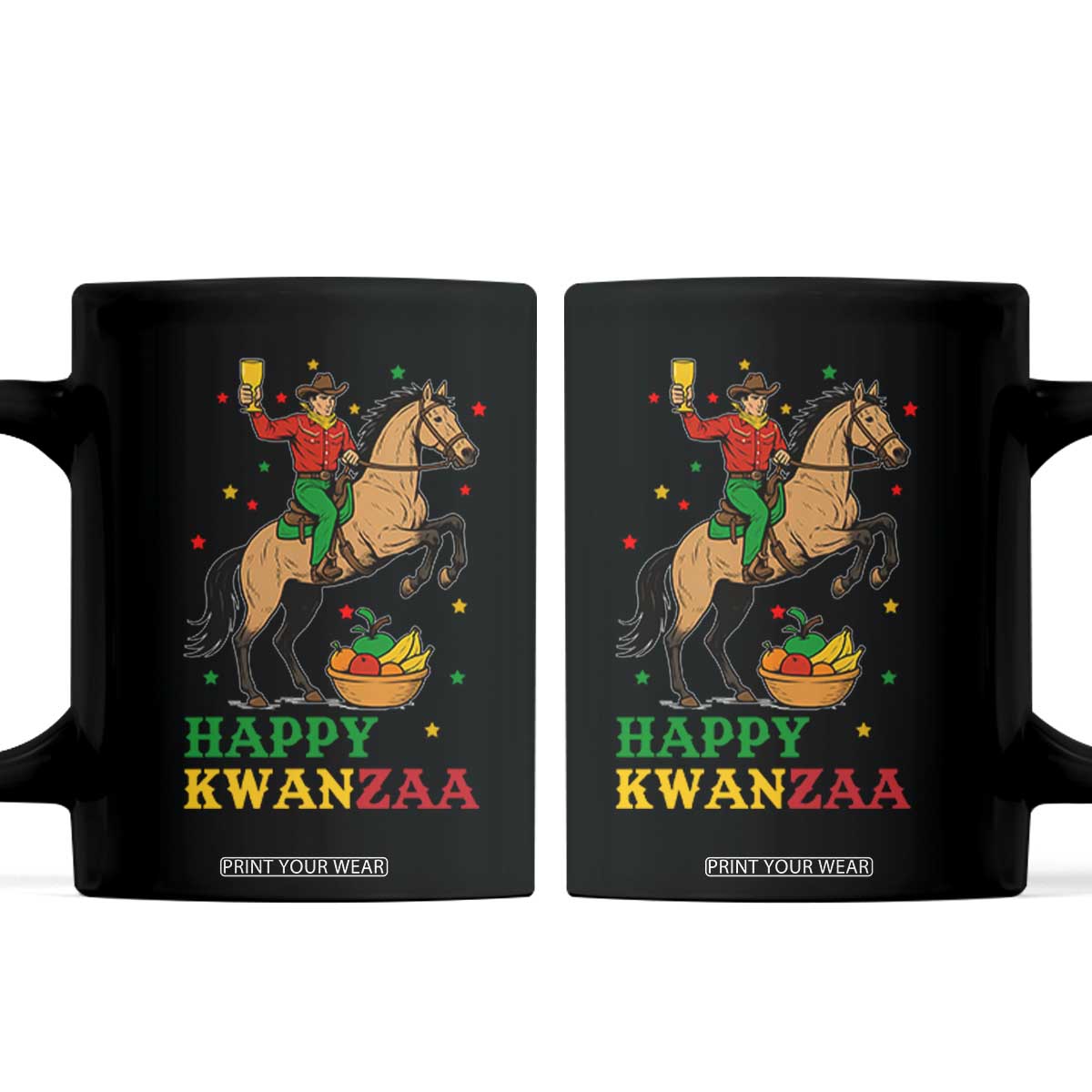 Happy Kwanzaa Cowboy Coffee Mug Funny African Holiday Gift - Print Your Wear