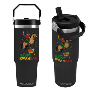 Happy Kwanzaa Cowboy Flip Straw Tumbler Funny African Holiday Gift - Print Your Wear