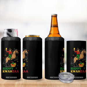 Happy Kwanzaa Cowboy 4 in 1 Can Cooler Tumbler Funny African Holiday Gift - Print Your Wear
