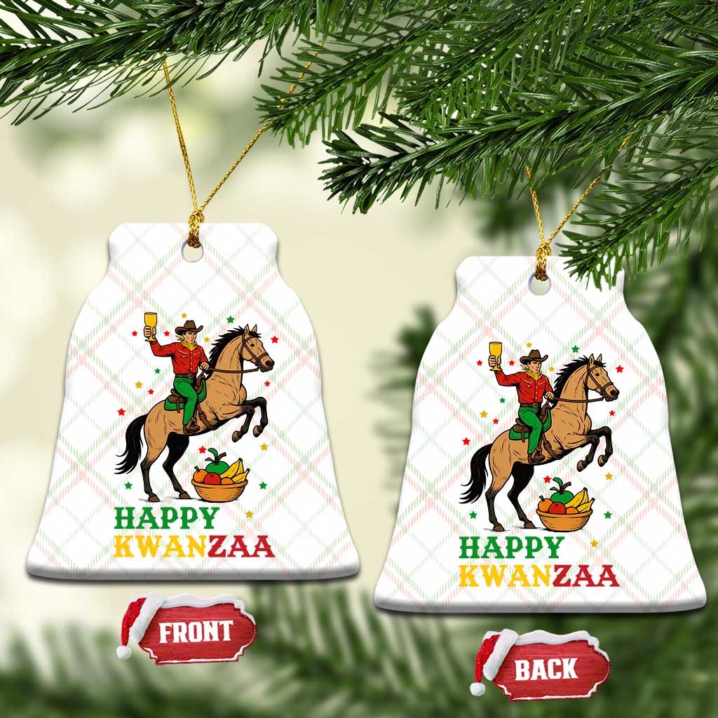 Happy Kwanzaa Cowboy Ceramic Ornament Funny African Holiday Gift - Print Your Wear