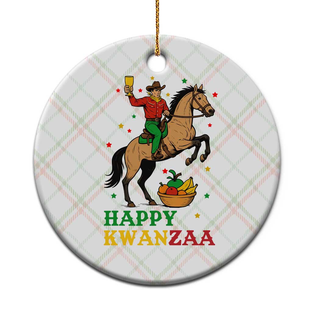 Happy Kwanzaa Cowboy Ceramic Ornament Funny African Holiday Gift - Print Your Wear