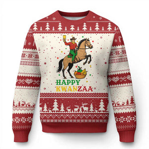 Happy Kwanzaa Cowboy Ugly Christmas Sweater Funny African Holiday Gift TS12 Beige Red Print Your Wear