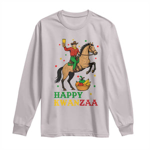 Happy Kwanzaa Cowboy Long Sleeve Shirt Funny African Holiday Gift TS12 Ice Gray Print Your Wear