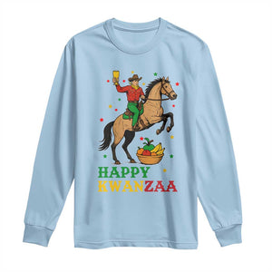Happy Kwanzaa Cowboy Long Sleeve Shirt Funny African Holiday Gift TS12 Light Blue Print Your Wear