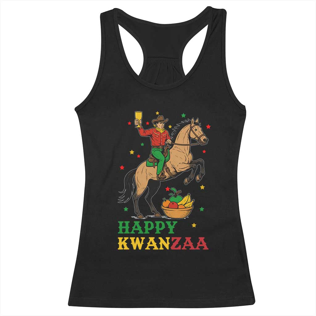Happy Kwanzaa Cowboy Racerback Tank Top Funny African Holiday Gift - Print Your Wear