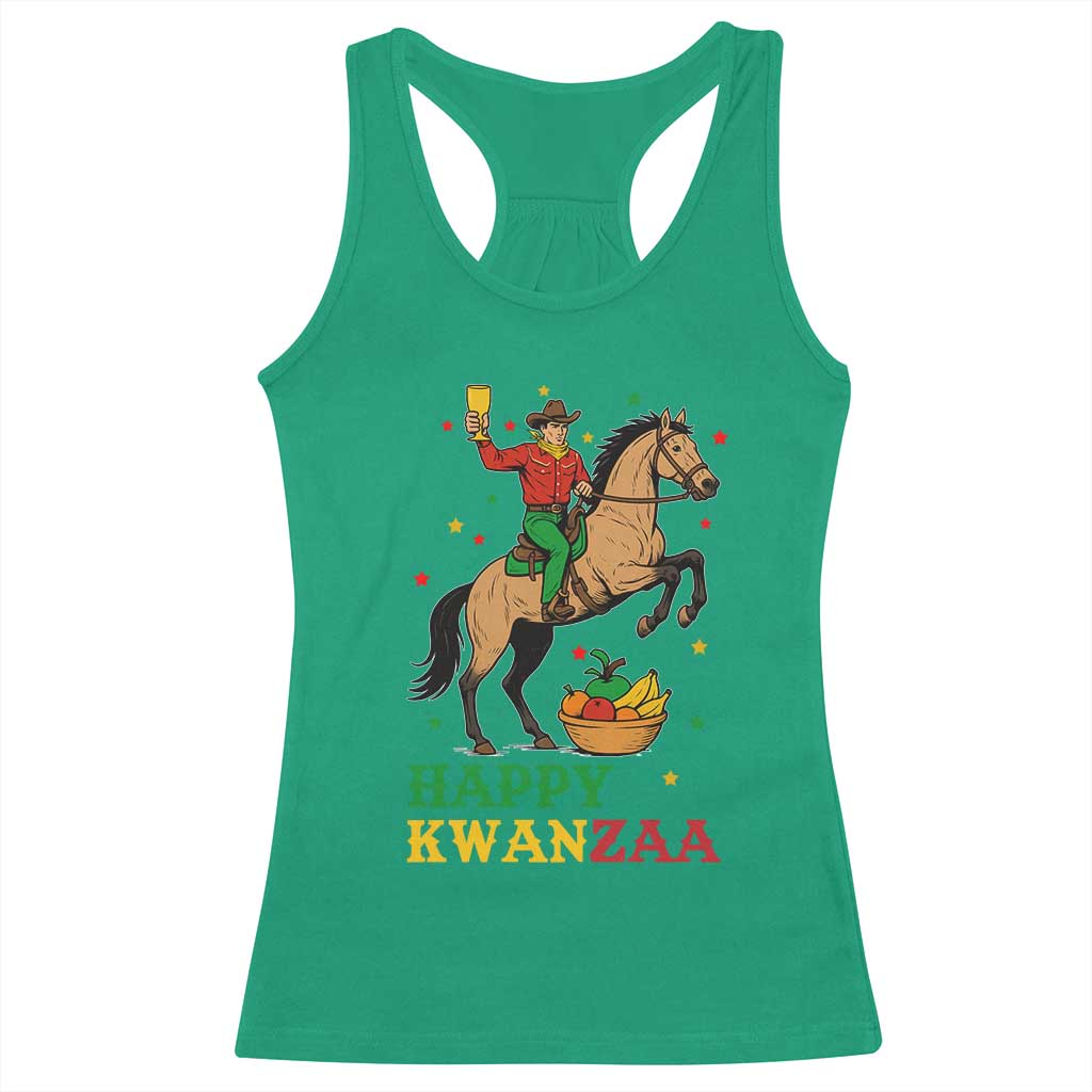 Happy Kwanzaa Cowboy Racerback Tank Top Funny African Holiday Gift TS12 Irish Green Print Your Wear