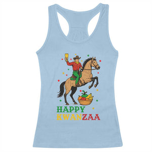 Happy Kwanzaa Cowboy Racerback Tank Top Funny African Holiday Gift TS12 Light Blue Print Your Wear
