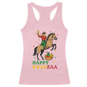 Happy Kwanzaa Cowboy Racerback Tank Top Funny African Holiday Gift TS12 Light Pink Print Your Wear