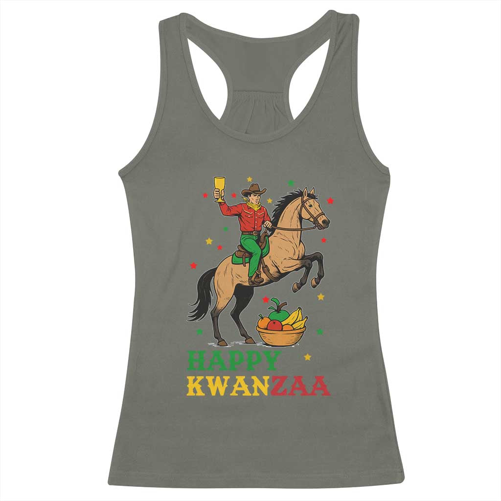 Happy Kwanzaa Cowboy Racerback Tank Top Funny African Holiday Gift TS12 Military Green Print Your Wear