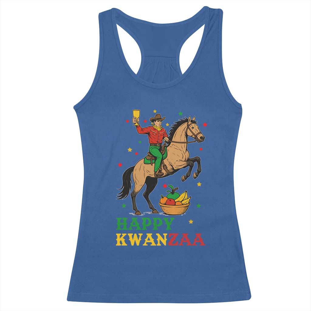 Happy Kwanzaa Cowboy Racerback Tank Top Funny African Holiday Gift TS12 Royal Blue Print Your Wear