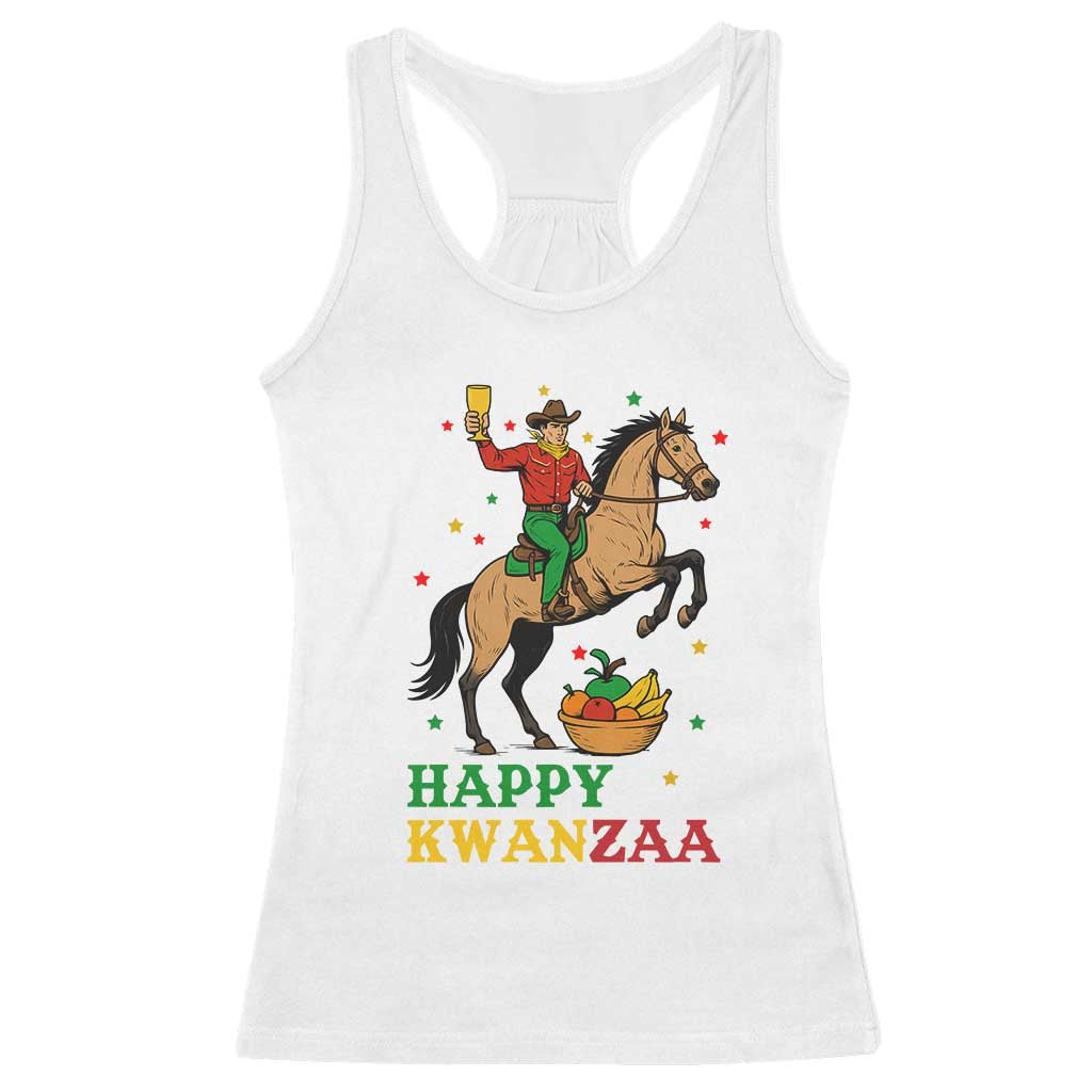 Happy Kwanzaa Cowboy Racerback Tank Top Funny African Holiday Gift - Print Your Wear