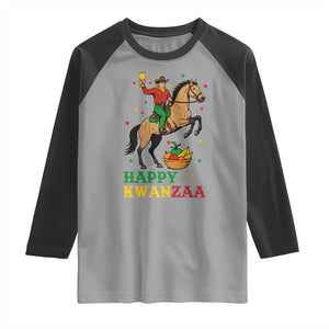 Happy Kwanzaa Cowboy Raglan Shirt Funny African Holiday Gift TS12 Sport Gray Black Print Your Wear