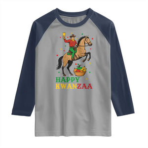 Happy Kwanzaa Cowboy Raglan Shirt Funny African Holiday Gift TS12 Sport Gray Navy Print Your Wear
