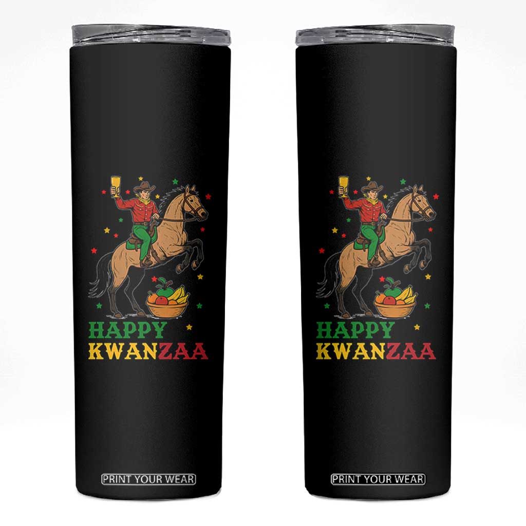 Happy Kwanzaa Cowboy Skinny Tumbler Funny African Holiday Gift TS12 Black Print Your Wear