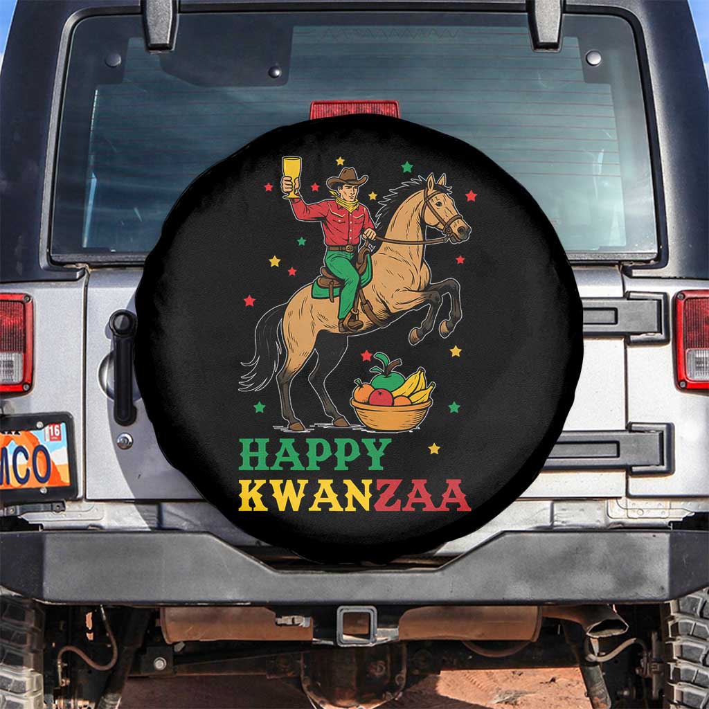Happy Kwanzaa Cowboy Spare Tire Cover Funny African Holiday Gift TS12 No hole Black Print Your Wear