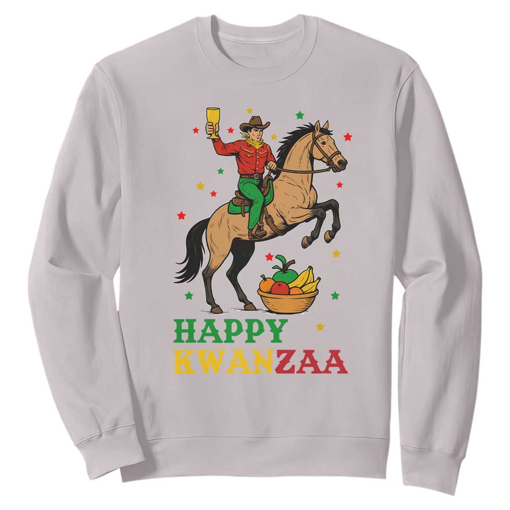 Happy Kwanzaa Cowboy Sweatshirt Funny African Holiday Gift TS12 Ice Gray Print Your Wear