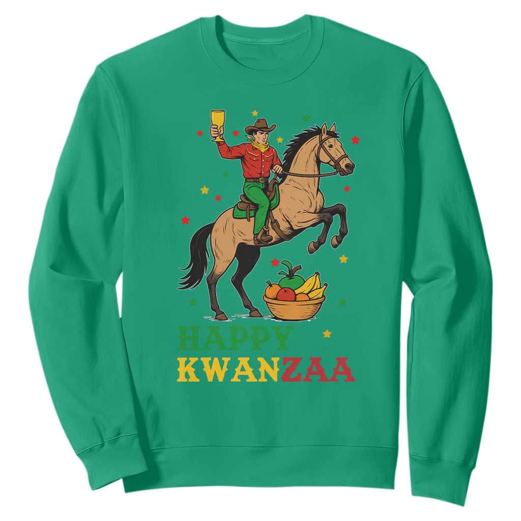 Happy Kwanzaa Cowboy Sweatshirt Funny African Holiday Gift TS12 Irish Green Print Your Wear