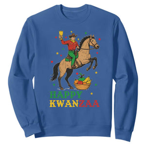 Happy Kwanzaa Cowboy Sweatshirt Funny African Holiday Gift TS12 Royal Blue Print Your Wear