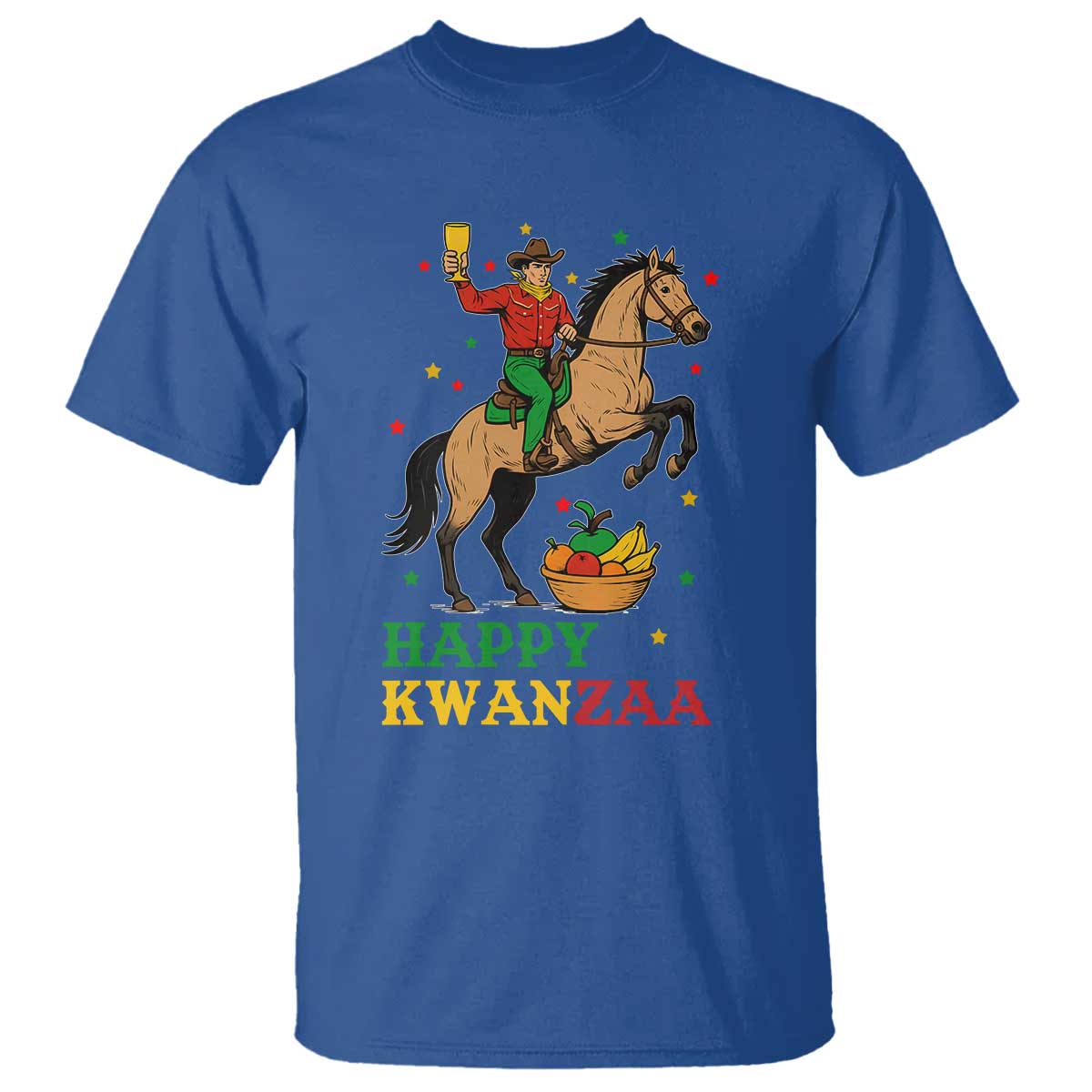 Happy Kwanzaa Cowboy T Shirt Funny African Holiday Gift TS12 Royal Blue Print Your Wear