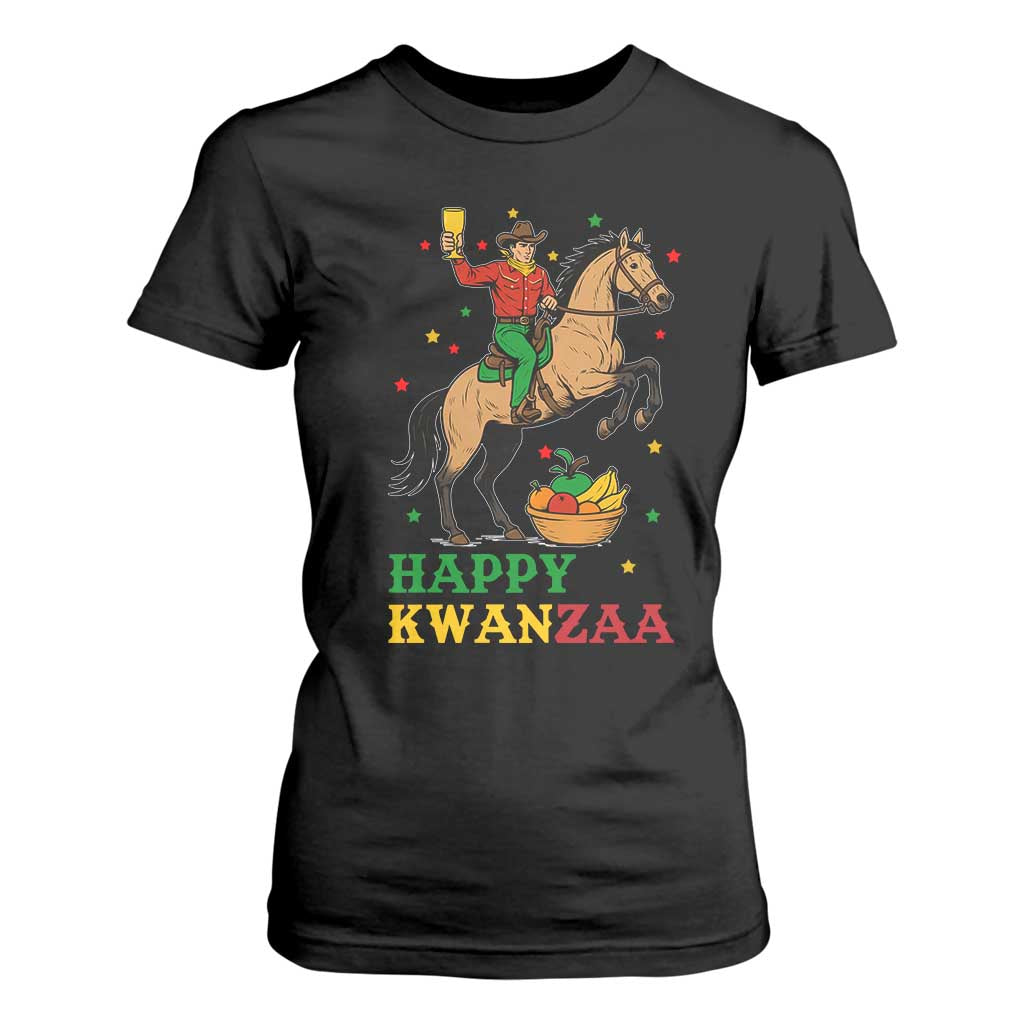 Happy Kwanzaa Cowboy T Shirt For Women Funny African Holiday Gift TS12 Black Print Your Wear