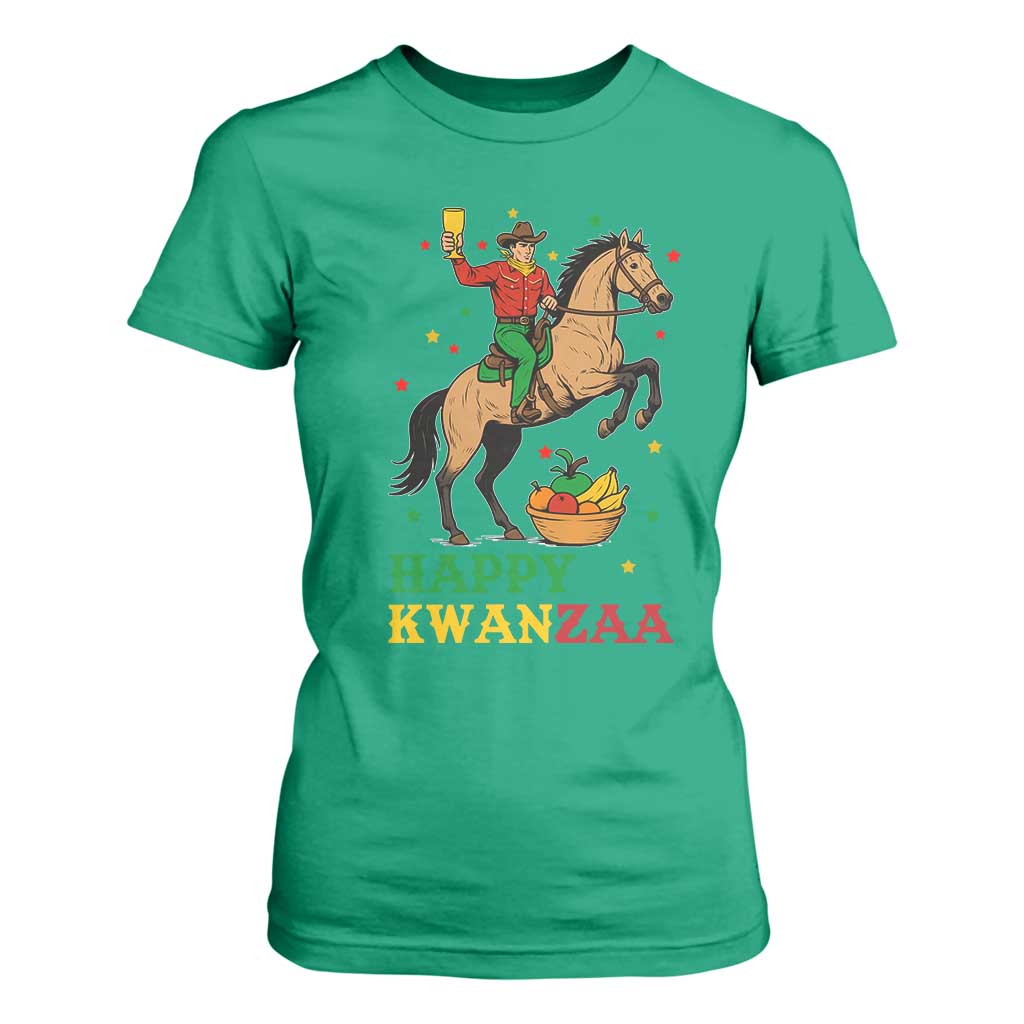Happy Kwanzaa Cowboy T Shirt For Women Funny African Holiday Gift TS12 Irish Green Print Your Wear