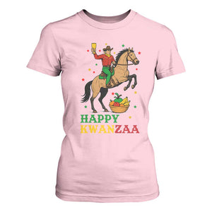 Happy Kwanzaa Cowboy T Shirt For Women Funny African Holiday Gift TS12 Light Pink Print Your Wear