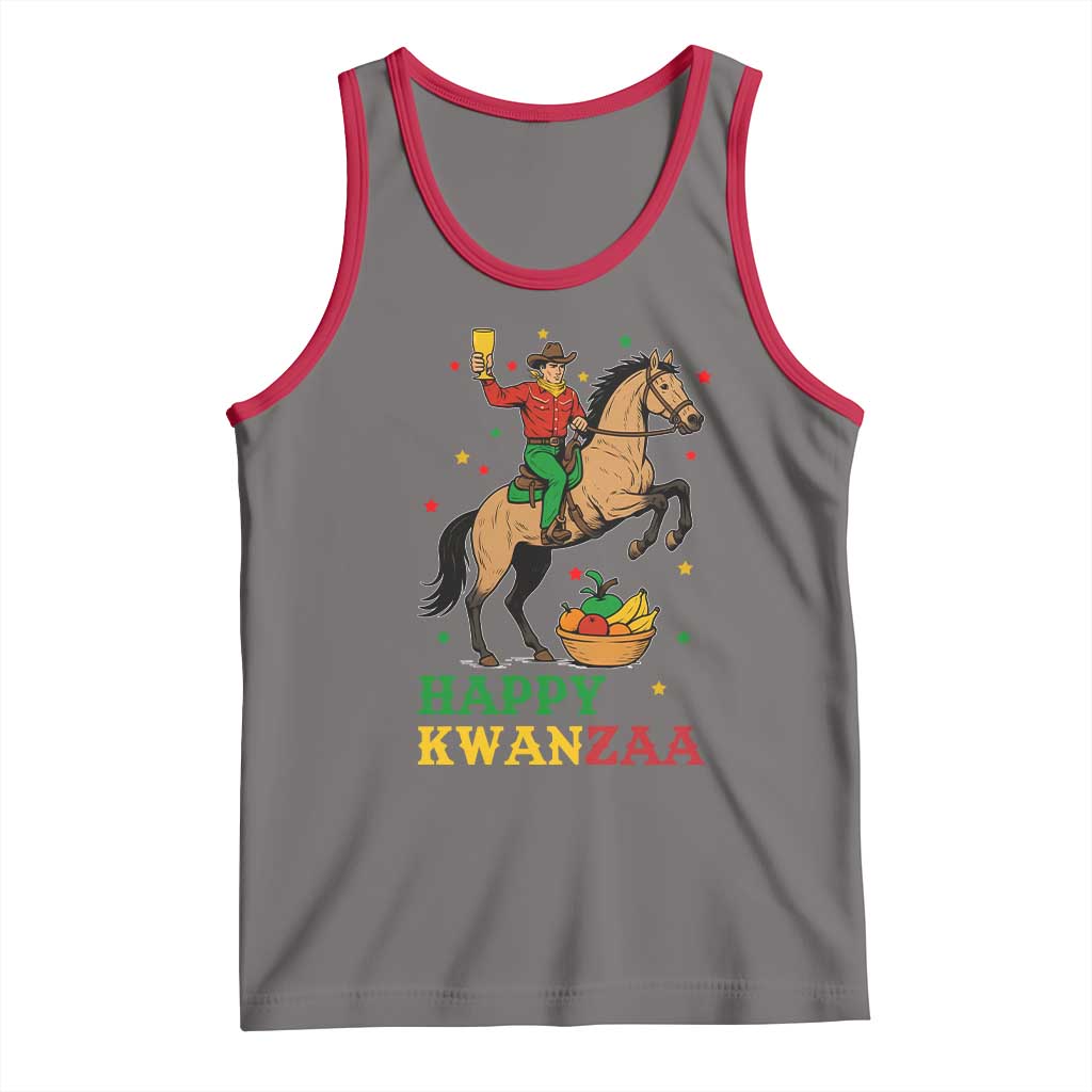 Happy Kwanzaa Cowboy Tank Top Funny African Holiday Gift TS12 Deep Heather Red Print Your Wear