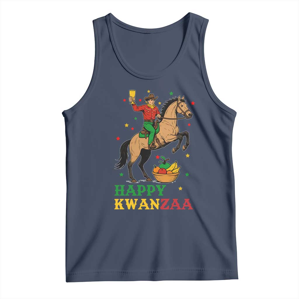 Happy Kwanzaa Cowboy Tank Top Funny African Holiday Gift TS12 Navy Print Your Wear