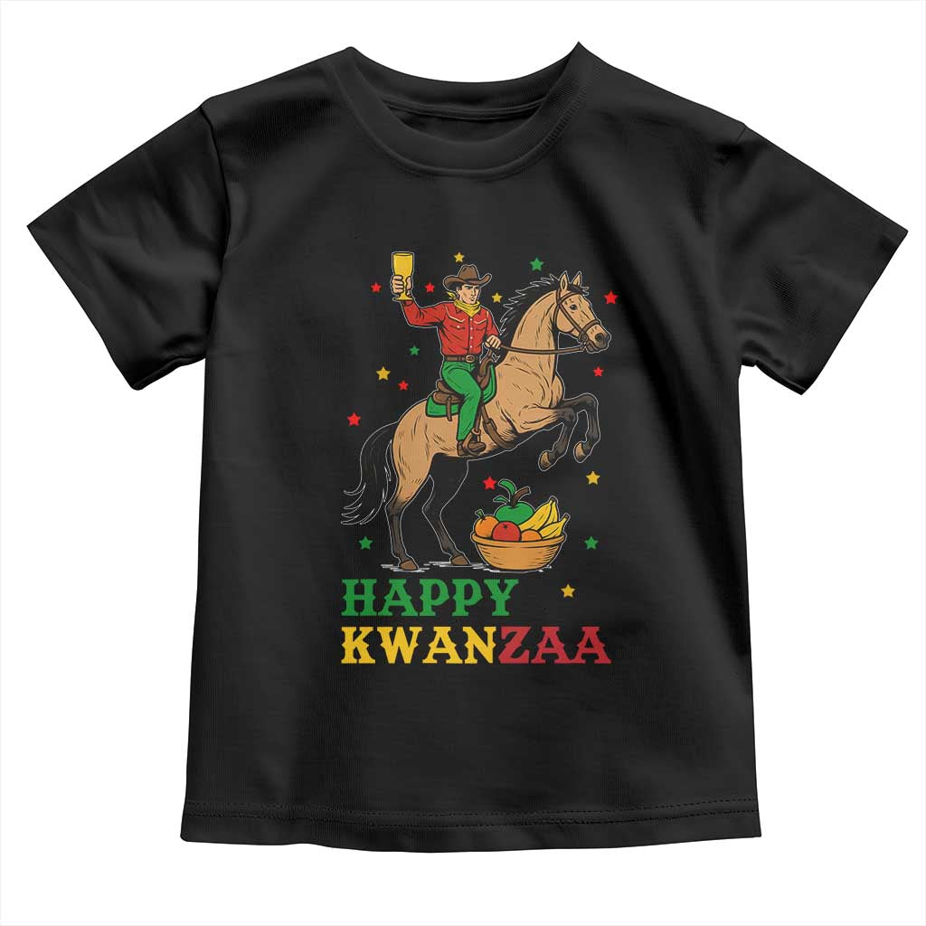 Happy Kwanzaa Cowboy Toddler T Shirt Funny African Holiday Gift - Print Your Wear