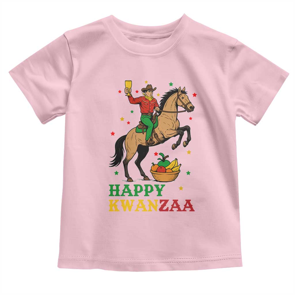 Happy Kwanzaa Cowboy Toddler T Shirt Funny African Holiday Gift TS12 Light Pink Print Your Wear