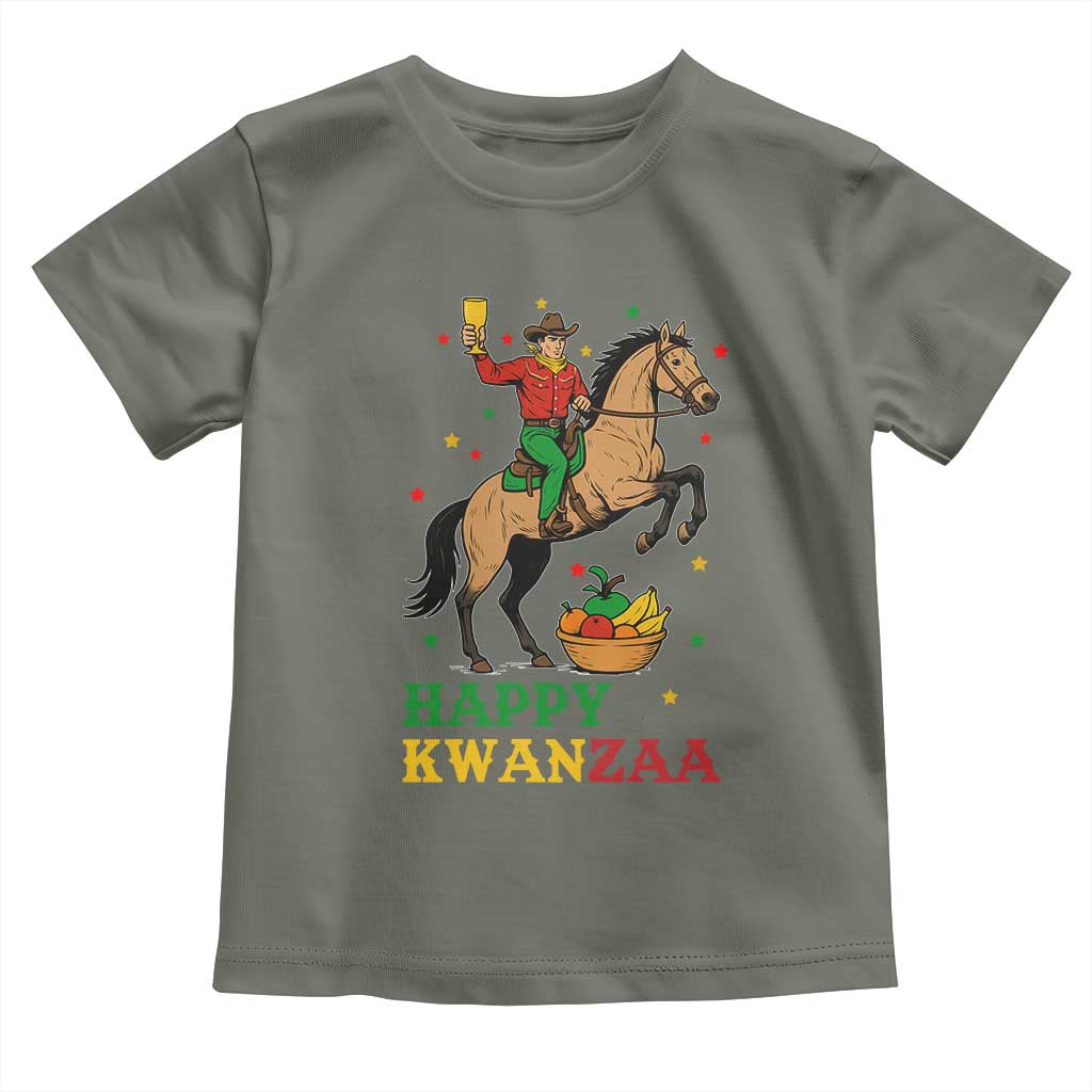 Happy Kwanzaa Cowboy Toddler T Shirt Funny African Holiday Gift TS12 Military Green Print Your Wear