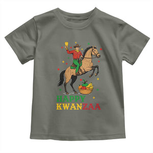 Happy Kwanzaa Cowboy Toddler T Shirt Funny African Holiday Gift TS12 Military Green Print Your Wear