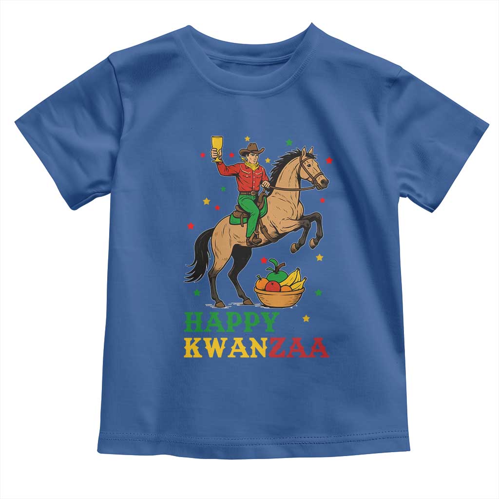 Happy Kwanzaa Cowboy Toddler T Shirt Funny African Holiday Gift TS12 Royal Blue Print Your Wear