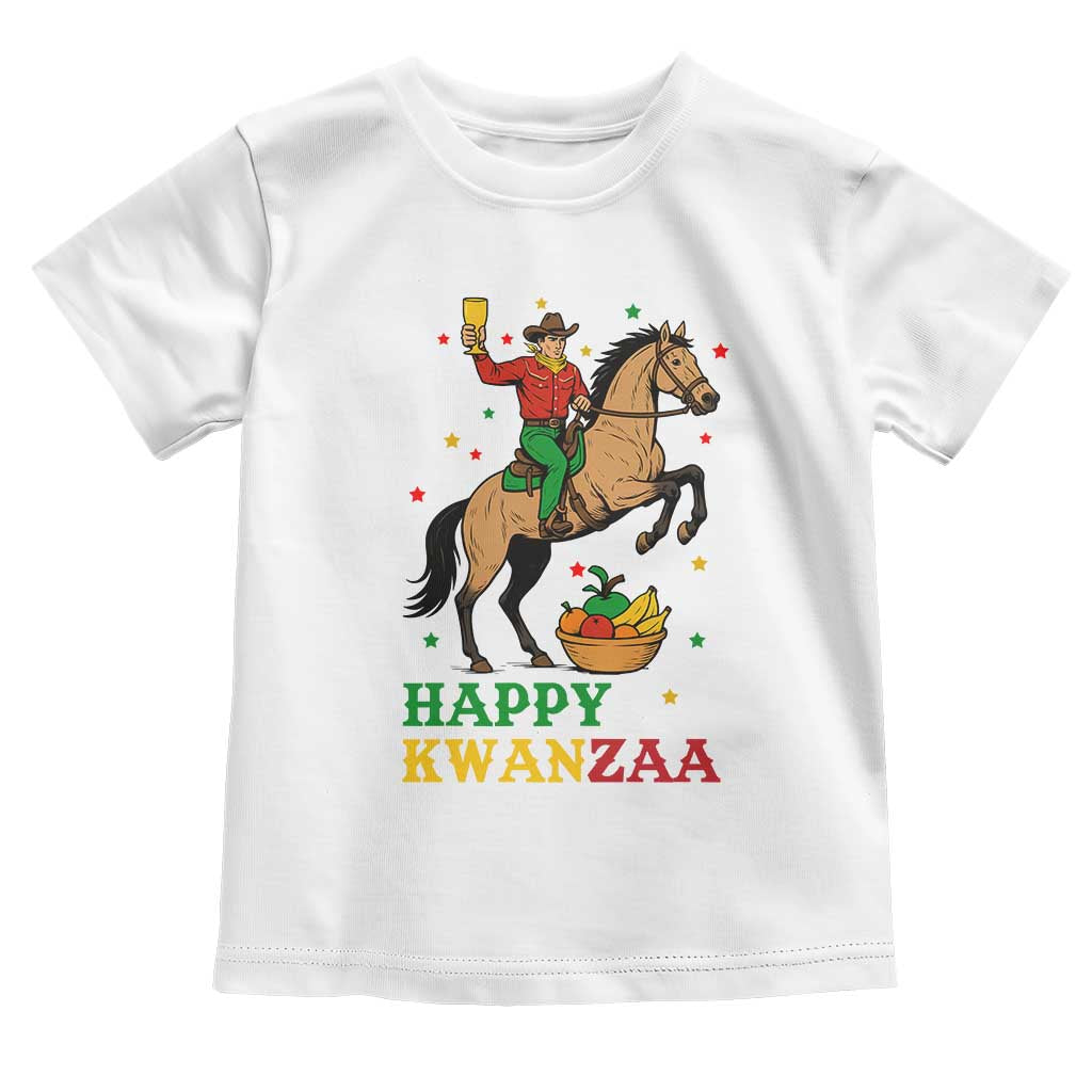 Happy Kwanzaa Cowboy Toddler T Shirt Funny African Holiday Gift TS12 White Print Your Wear
